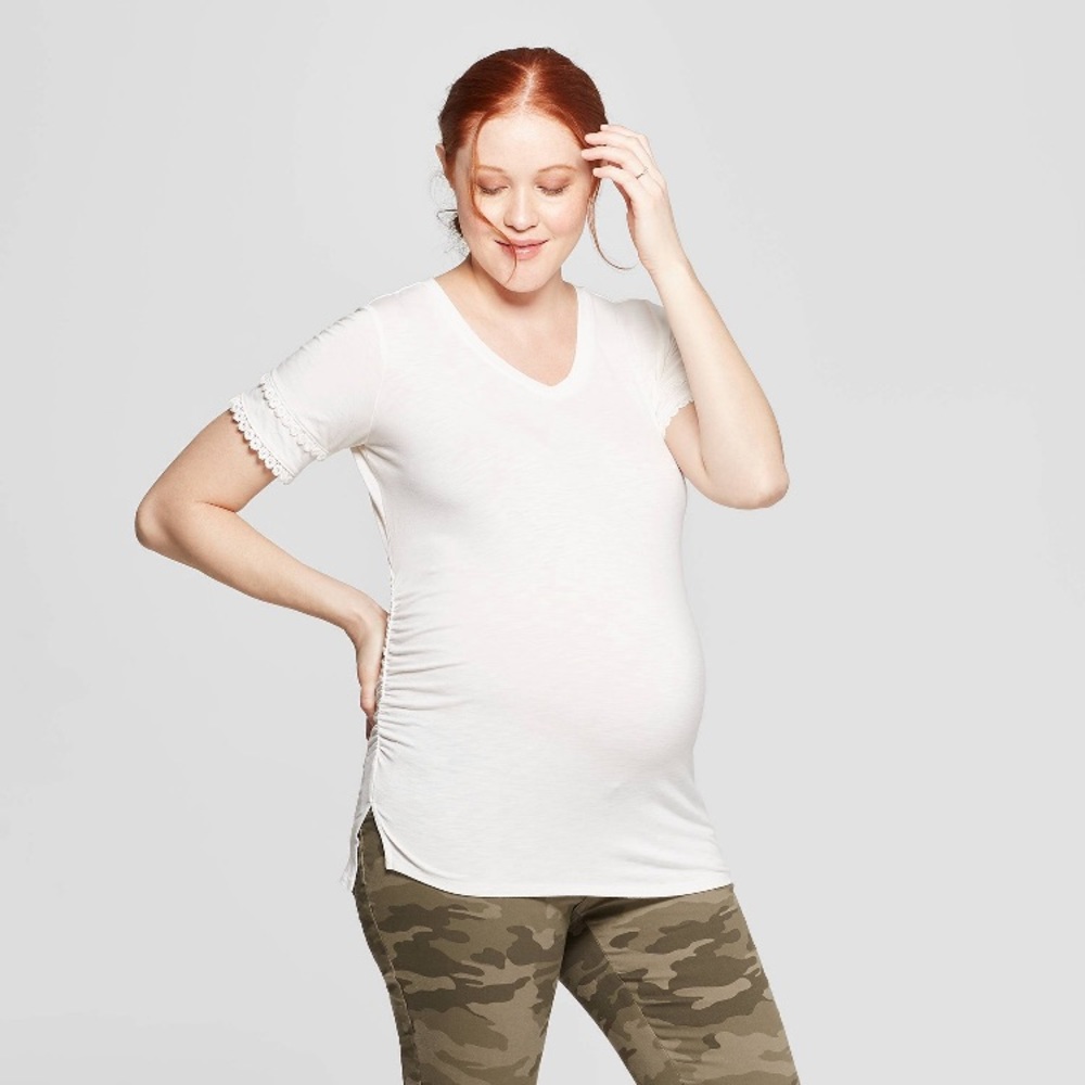 Maternity Lace Trim Tee